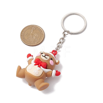 Christmas Theme PVC Plastic Pendant Keychains KEYC-JKC00935-02-1