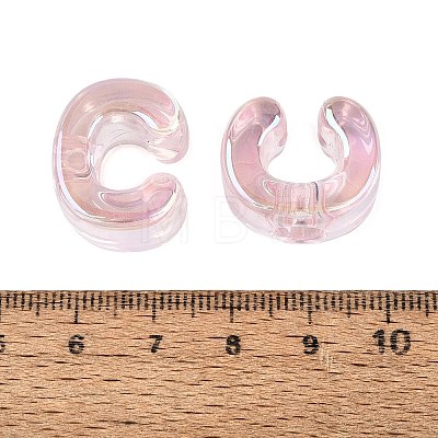 UV Plating Transparent Acrylic European Beads OACR-M027-02C-01-1