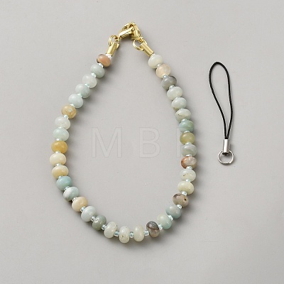 Flower Amazonite Mobile Straps X1-AJEW-SZC0005-47B-1
