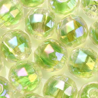 UV Plating Transparent Acrylic European Beads OACR-F004-03B-1