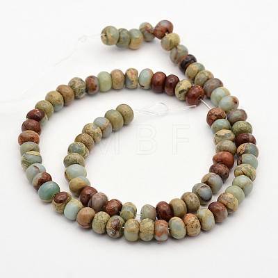 Rondelle Synthetic Aqua Terra Jasper Beads Strands G-N0160-03-3x6-1