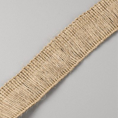 5M Burlap Tassel Ribbon OCOR-WH0089-08-1