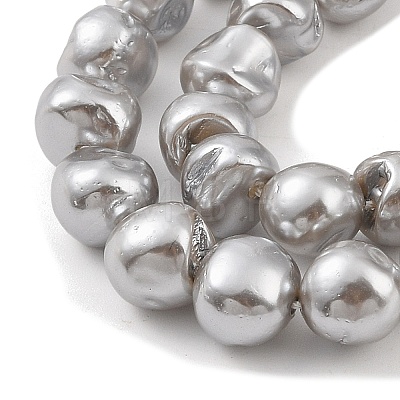 Electroplated Shell Pearl Beads Strands BSHE-C006-01B-1