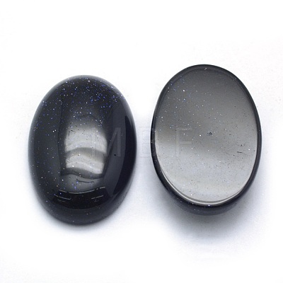 Synthetic Blue Goldstone Cabochons G-P393-H04-1