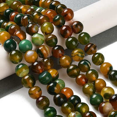 Natural Striped Agate/Banded Agate Beads Strands G-Z060-A01-B18-1
