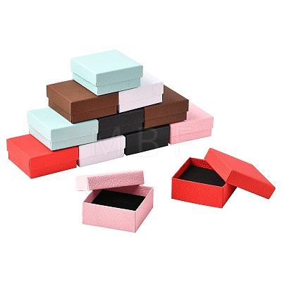 12Pcs 6 Colors Square Cardboard Necklace Boxes CBOX-FS0001-11-1