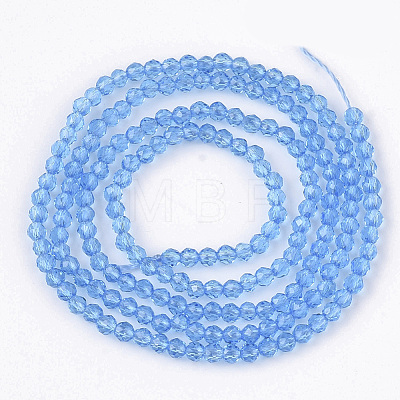 Electroplate Transparent Glass Beads Strands EGLA-N002-03E-1
