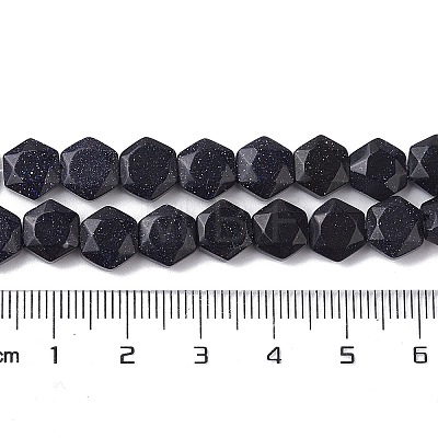 Synthetic Blue Goldstone Beads Strands G-K359-C08-01-1