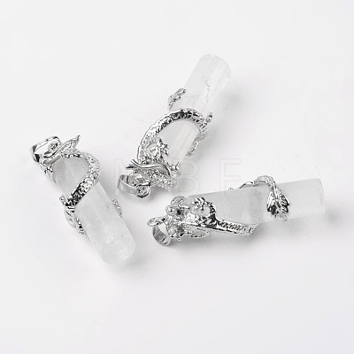 Tube Natural Crystal Pendants G-L455-H11-1
