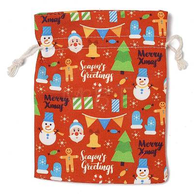 Christmas Theme Cloth Printed Storage Bags ABAG-F010-02C-03-1