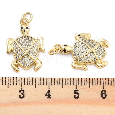 Brass Pave Clear Cubic Zirconia Pendants KK-U009-12M-G-1