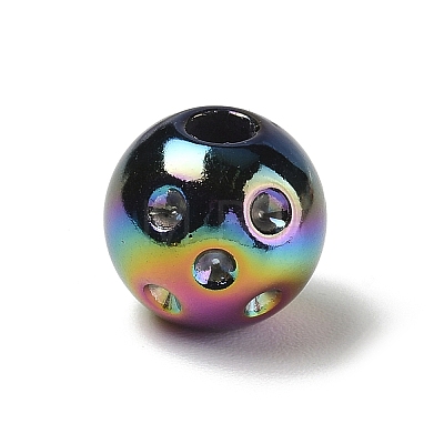 UV Plating Opaque Acrylic European Bead Rhinestone Settings AC-CBA6658-06G-1