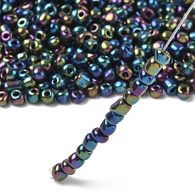 6/0 Electroplated Iris Round Glass Seed Beads X-SEED-A009-4mm-605-1