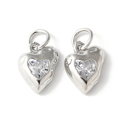 Brass Micro Pave Cubic Zirconia Pendants KK-U067-10P-04-1
