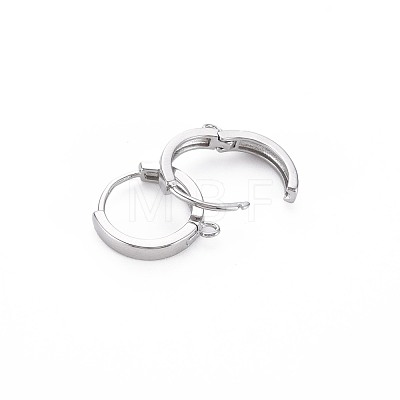Brass Huggie Hoop Earring Findings KK-S364-158-1