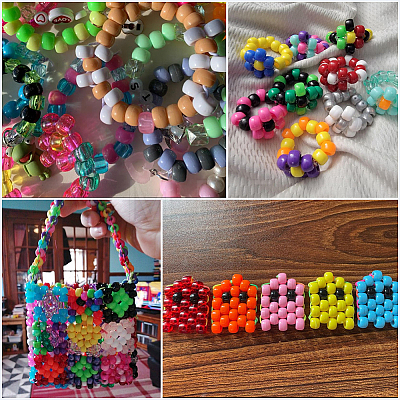 800Pcs Opaque Plastic Beads KY-SP0001-47F-1