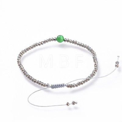 (Jewelry Parties Factory Sale)Adjustable Electroplate Glass Braided Bead Bracelets BJEW-JB04587-03-1