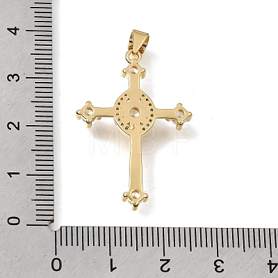 Brass Micro Pave Clear Cubic Zirconia Pendants CU-CBA9883-05H-G-1
