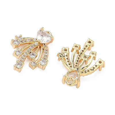 Brass Micro Pave Clear Cubic Zirconia Pendants KK-B172-05G-1