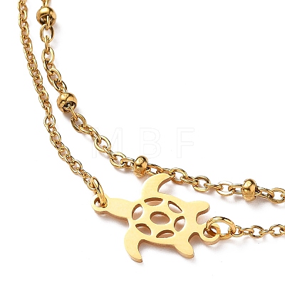 Ion Plating(IP) 304 Stainless Steel Multi-strand Anklets X-AJEW-AN00332-01-1