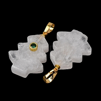 Natural Quartz Crystal Pendants G-P628-04G-05-1