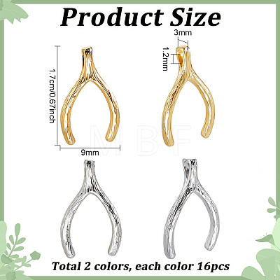 32Pcs 2 Colors Brass Pendants KK-PH0015-45-1