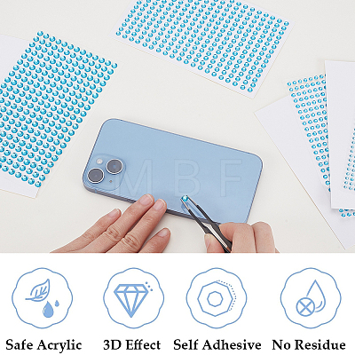 4 Sheets 4 Styles Acrylic Imitation Pearl Stickers Paper Sheets for Craft DIY-SP0002-64E-1