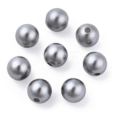 Spray Painted ABS Plastic Imitation Pearl Beads OACR-T015-05B-02-1