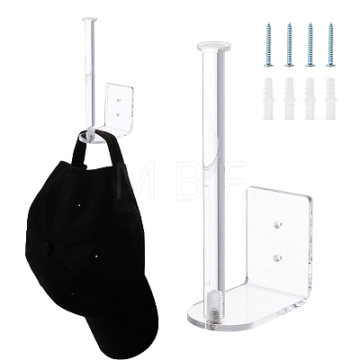 2Pcs Acrylic Wall Mount Hat Display Rack AJEW-WH0696-869-1