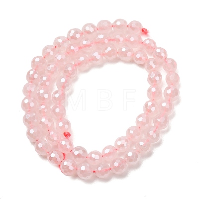 Electroplated Natural Rose Quartz Beads Strands G-B191-A04-6mm-1
