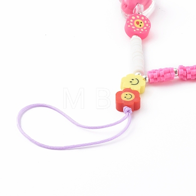 Polymer Clay Beaded Mobile Straps HJEW-JM00463-1