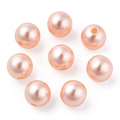 Spray Painted ABS Plastic Imitation Pearl Beads OACR-T015-05B-19-1