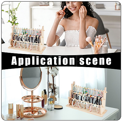 3-Tier Wood Bracelet Organizer Display Stands ODIS-WH0043-316-1