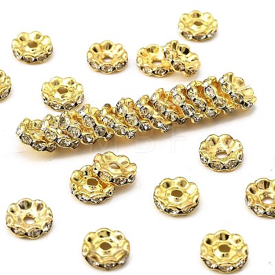 Brass Grade A Crystal Rhinestone Spacer Beads RB-A006-10MM-G-1