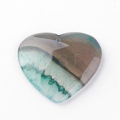 Dyed Natural Brazilian Agate Crystal Pendants G-S220-12-1