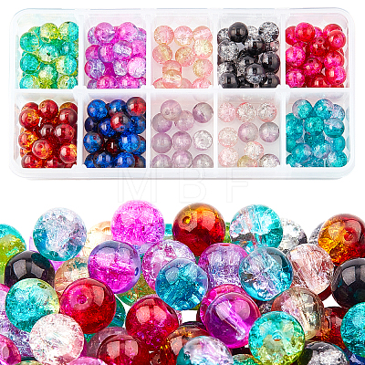 Transparent Crackle Glass Beads CCG-PH0003-09A-1