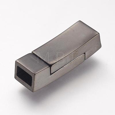 304 Stainless Steel Magnetic Clasps with Glue-in Ends STAS-I011-17-B-1
