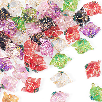 50Pcs Translucent Resin Cabochons RESI-TA0005-66-1