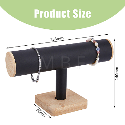 PU Imitation Leather T Bar Bracelet Display Stands BDIS-WH0003-28-1