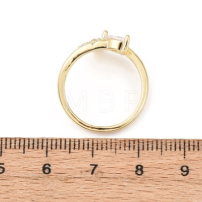 Brass Micro Pave Cubic Zirconia Cuff Rings for Women RJEW-L334-04G-1