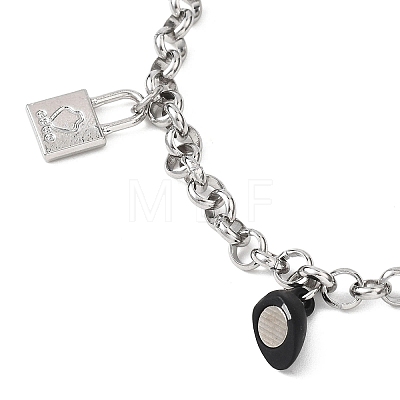 2Pcs 304 Stainless Steel Charm Bracelets BJEW-JB12823-1