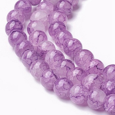 Spray Painted Glass Beads Strands X-GLAA-A038-C-53-1