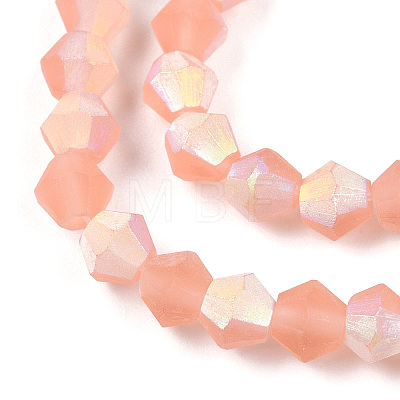 Imitate Austrian Crystal Bicone Frosted Glass Beads Strands GLAA-F029-TM4mm-A15-1