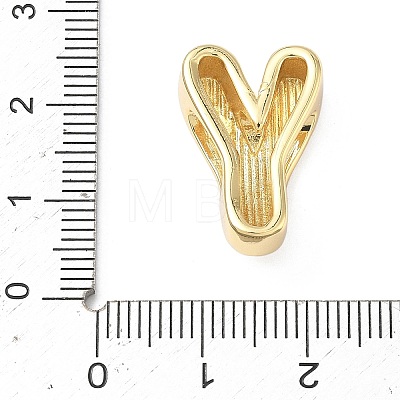 Brass Initial Beads KK-B167-27G-01Y-1