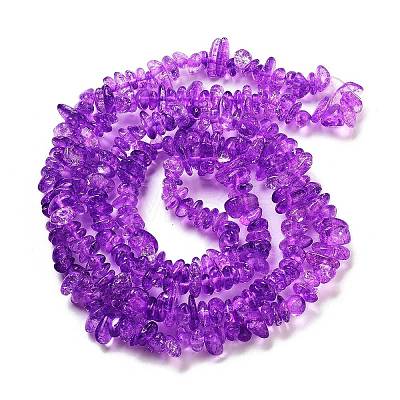 Transparent Crackle Glass Beads Strands GLAA-U004-01K-1