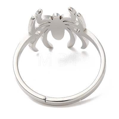 304 Stainless Steel Spider Adjustable Ring for Women RJEW-M149-06P-1