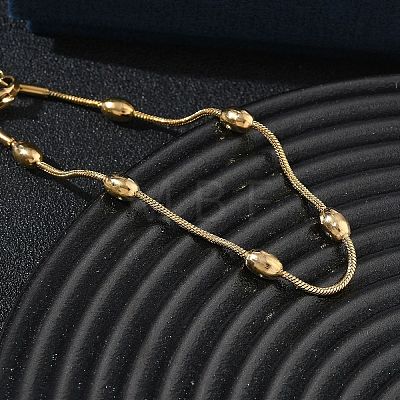 304 Stainless Steel Oval Round Snake Chain Bracelets SA-CBA2696-15G-1
