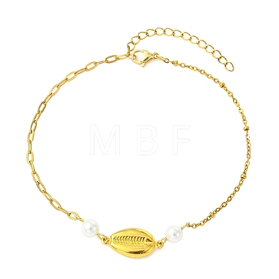 4Pcs 4 Styles Ocean 304 Stainless Steel Link Chain Anklets for Women AJEW-AN00825-1