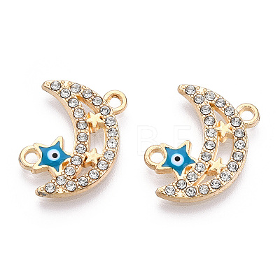 Moon Alloy Enamel Connector Charms ENAM-T013-13KC-01-1