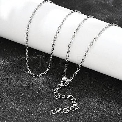 Non-Tarnish 304 Stainless Steel Cable Chain Necklace X-STAS-T040-PJ204-80-1